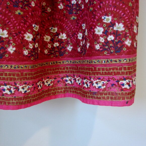 Floral Boho Babydoll Maxi Dress Pink Sweetheart Neckline Sleeveless Medium - Picture 7 of 15